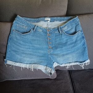 Ava & Viv denim button fly cut off shorts sz 20W (062624B)